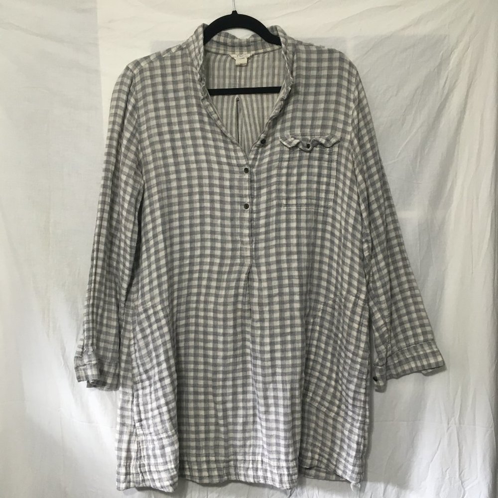 LOFT Outlet Grey and White Tunic Medium